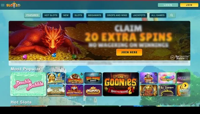 Slotzo Casino Review Header