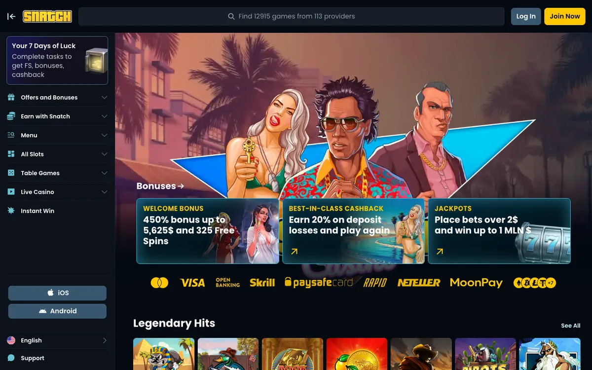 Snatch Casino Review Header