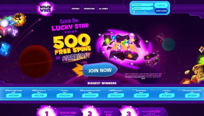Space Wins Casino Review Header
