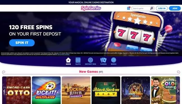 Spin Genie Casino Review Header