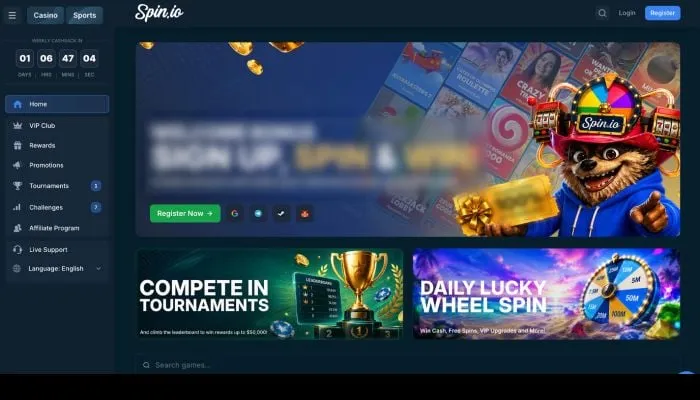Spin.io Casino Review Header