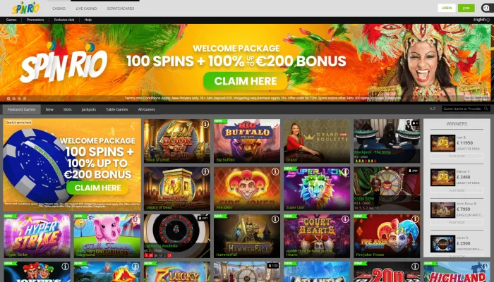 Spin Rio Casino Review Header