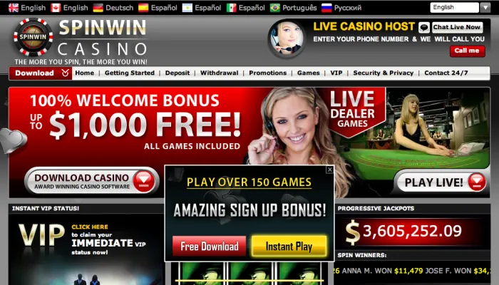 Spin Win Casino Review Header