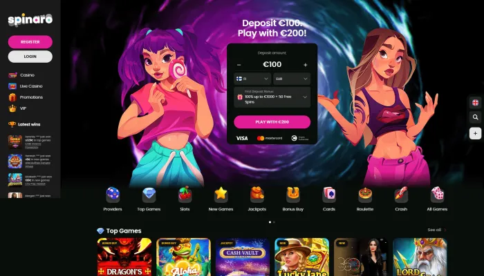 Spinaro Casino Review Header