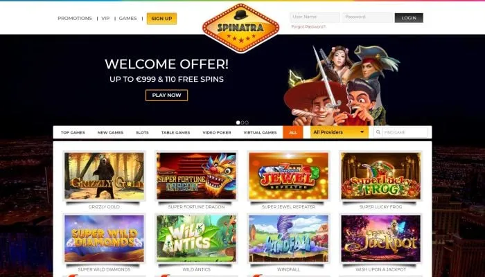 Spinatra Casino Review Header