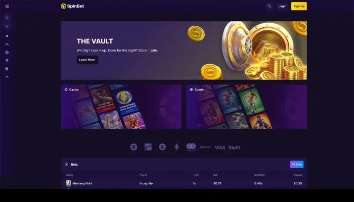 SpinBet Casino Review Header