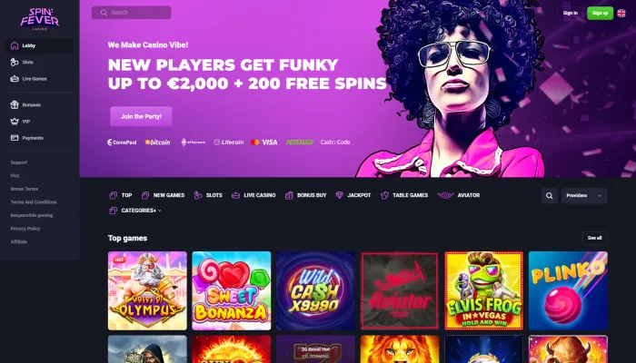 SpinFever Casino Review Header