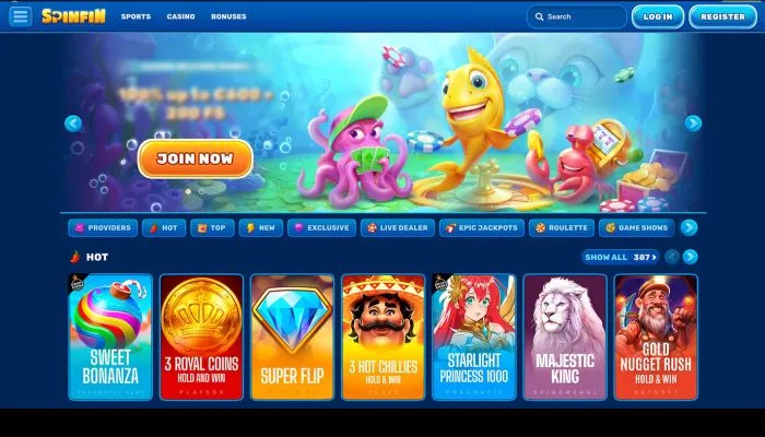 Spinfin Casino Review Header