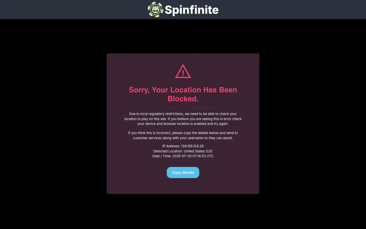 Spinfinite Casino Review Header