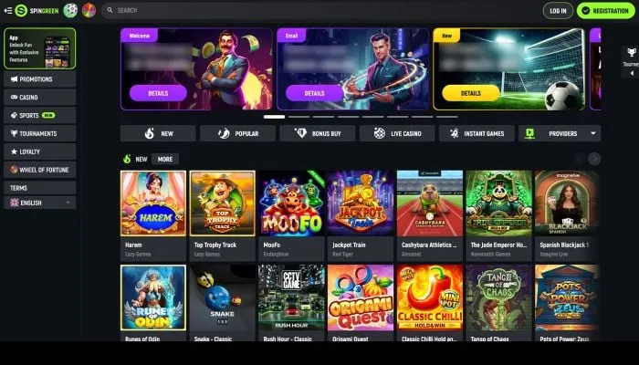 SpinGreen Casino Review Header