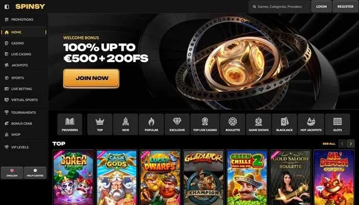 Spinsy Casino Review Header