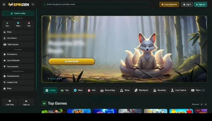 Spinzen Casino Review Header