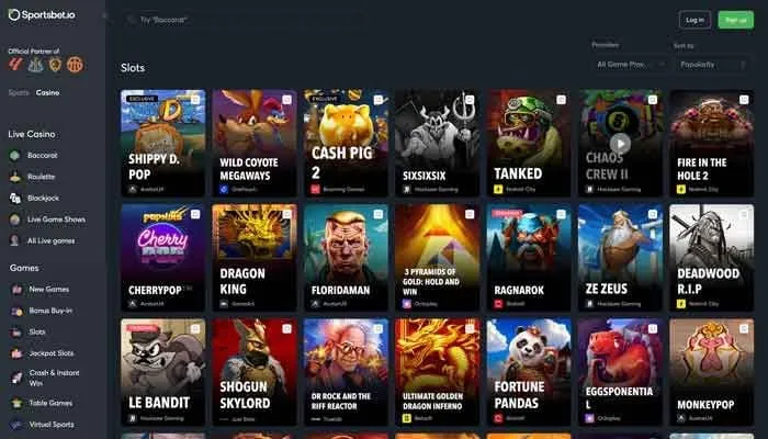 Sportsbet.io Casino Review Header