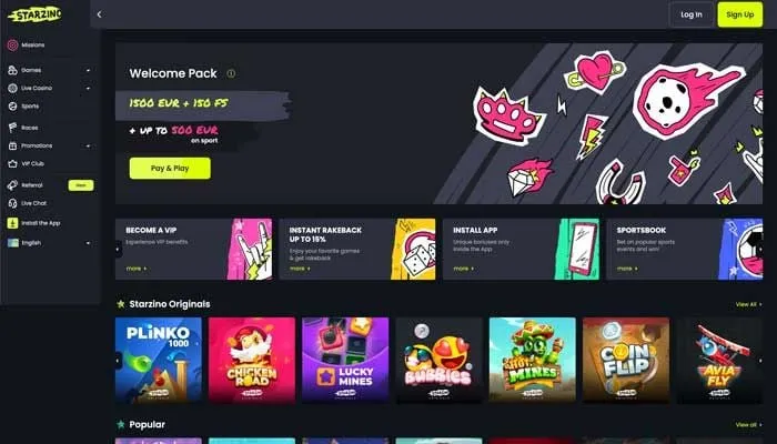 Starzino Casino Review Header