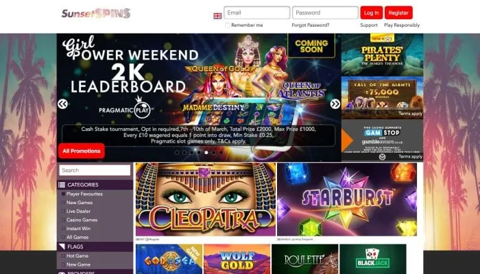 Sunset Spins Casino Review Header