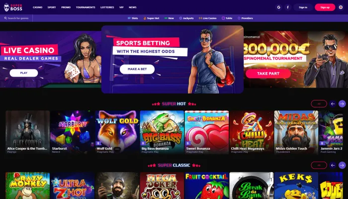 SuperBoss Casino Review Header