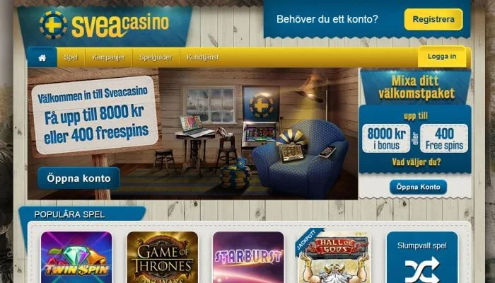 SveaCasino Review Header