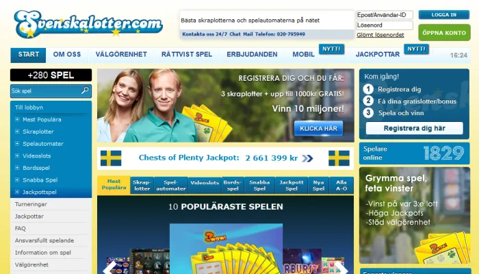 Svenskalotter Casino Review Header