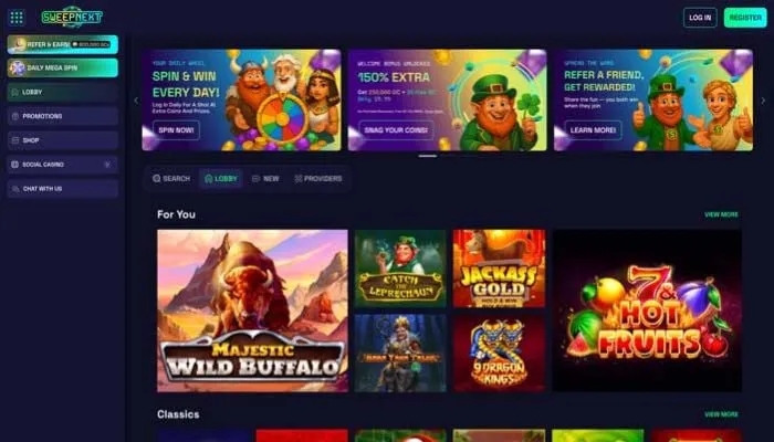 SweepNext Casino Review Header