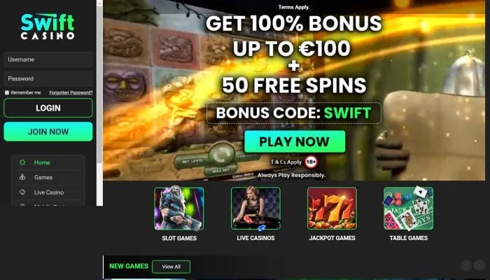 Swift Casino Review Header