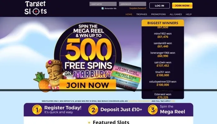 Target Slots Casino Review Header