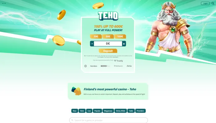 Tehokasino Review Header