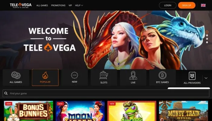 TeleVega Casino Review Header