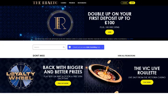 The Rialto Casino Review Header