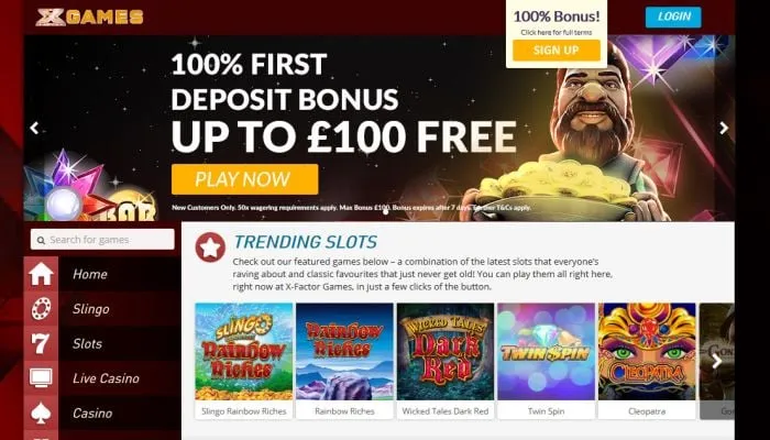 The X Factor Games Casino Review Header