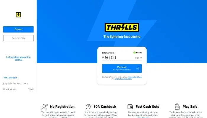 Thrills Casino Review Header