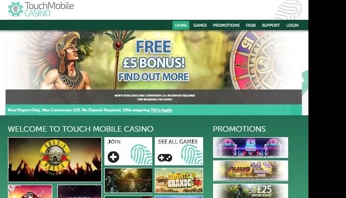 TouchMobile Casino Review Header