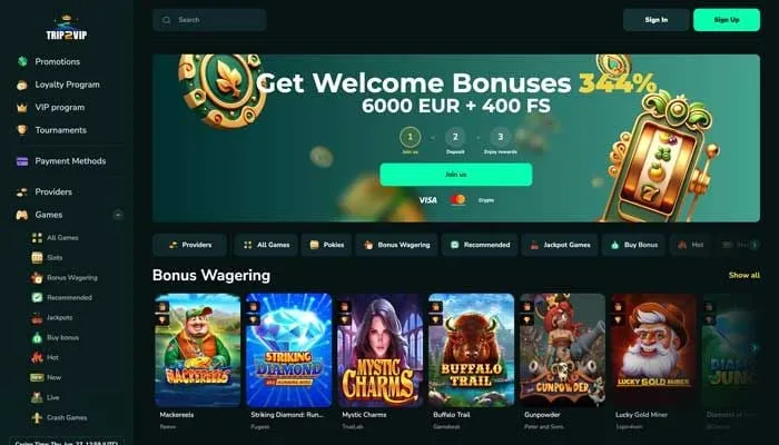 Trip2Vip Casino Review Header