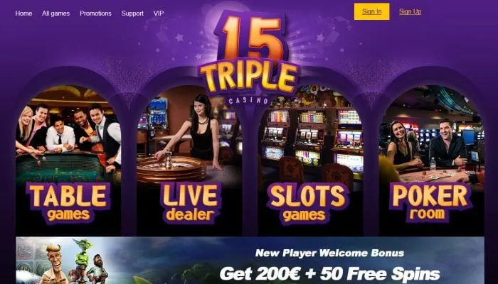 Triple15 Casino Review Header
