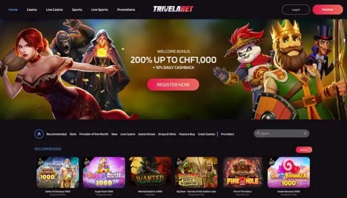 TrivelaBet Casino Review Header