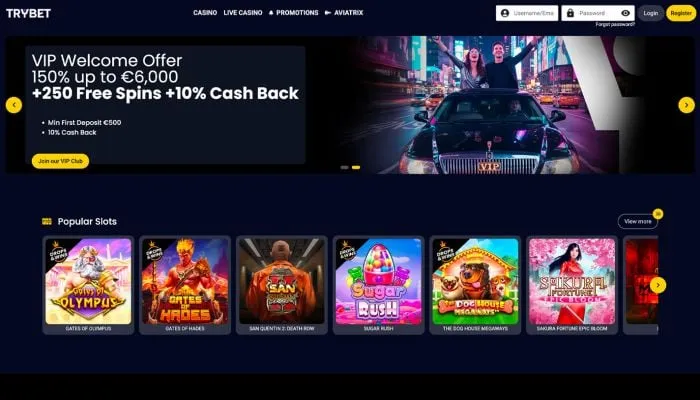 Trybet Casino Review Header