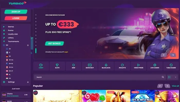 Turbico Casino Review Header