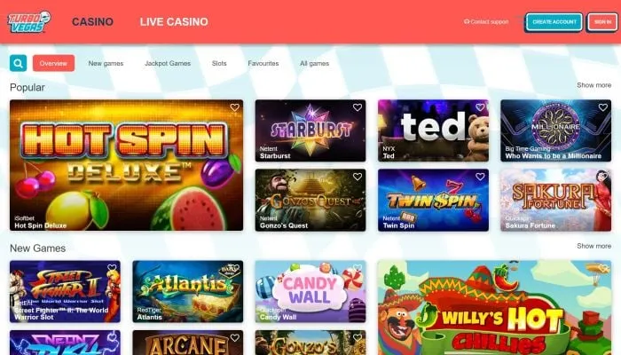 TurboVegas Casino Review Header