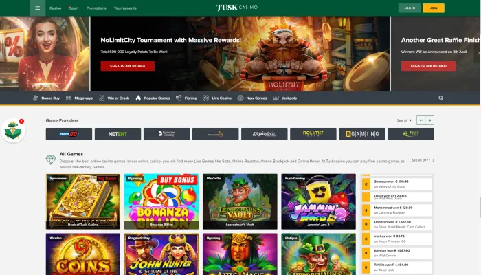 Tusk Casino Review Header