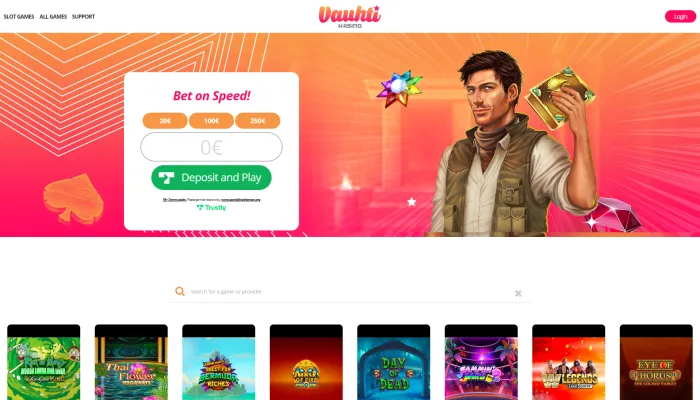 Vauhti Casino Review Header
