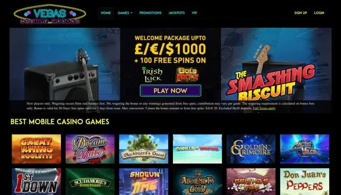 Vegas Mobile Casino Review Header