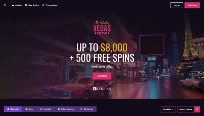 Vegas Now Casino Review Header