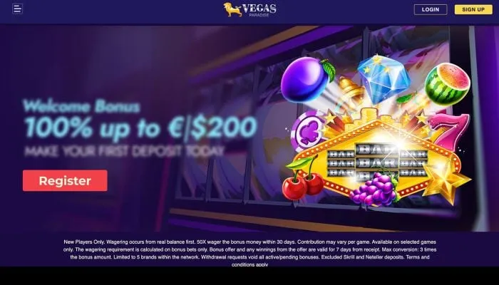 Vegas Paradise Casino Review Header