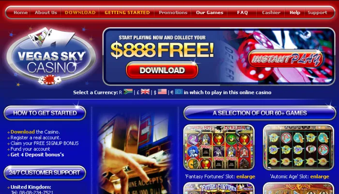 Vegas Sky Casino Review Header