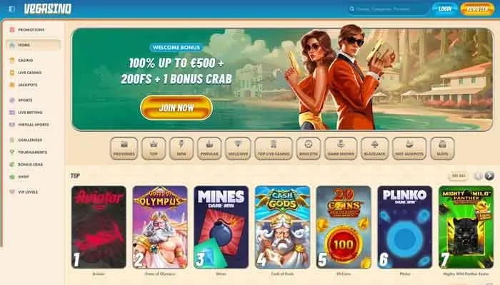 Vegasino Casino Review Header