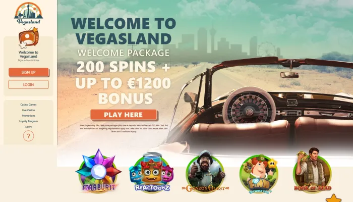 VegasLand Casino Review Header