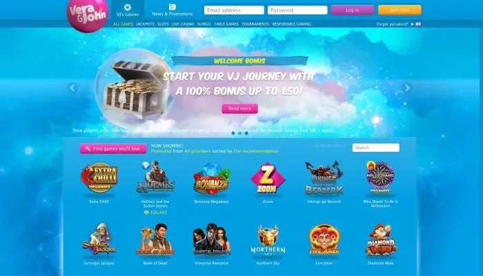 Vera John UK Casino Review Header