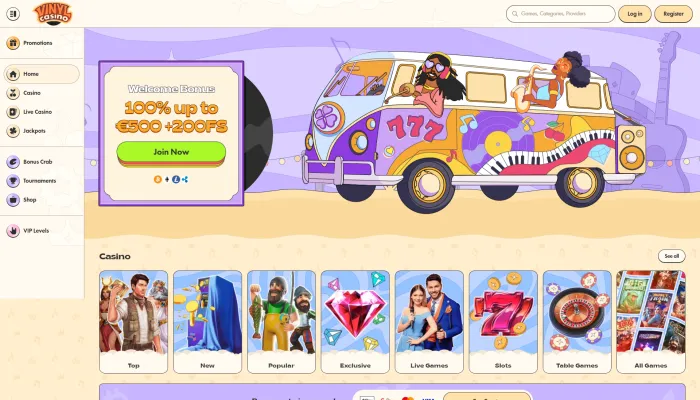 Vinyl Casino Review Header