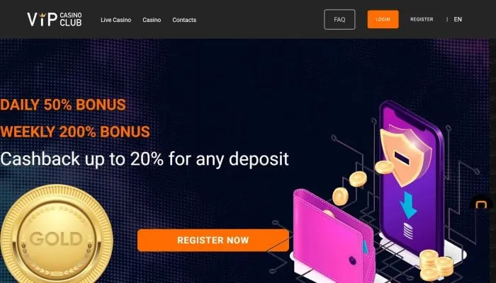 VipClub Casino Review Header