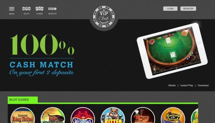 Vip Club Casino Review Header