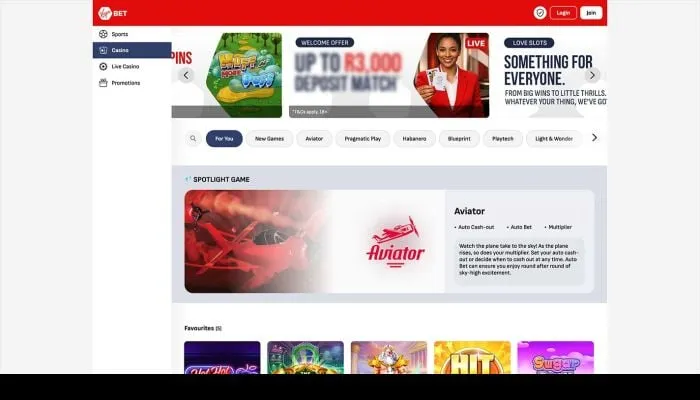 Virgin Bet Casino Review Header